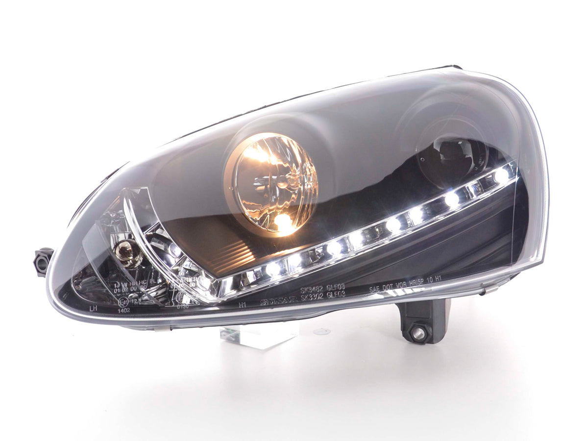 Scheinwerfer Set Daylight LED TFL-Optik VW Golf 5 Typ 1K 03-08 chrom Scheinwerfer Set Daylight LED TFL-Optik VW Golf 5 Typ 1K 03-08 chrom